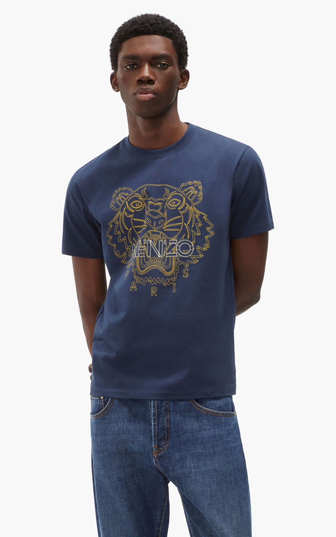 Camisetas Kenzo Tiger Hombre Azul Marino Azules GVX650713